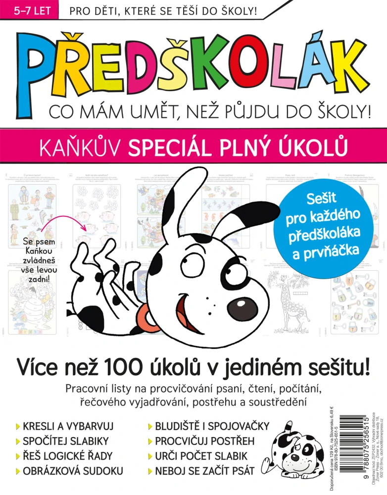 Předškolák – Kaňkův speciál plný úkolů (růžový)