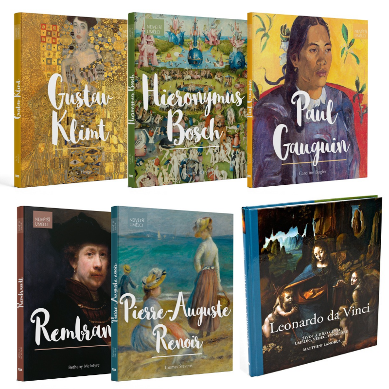 Komplet: Klimt, Bosch, Rembrandt, Gauguin, Renoir + Leonardo