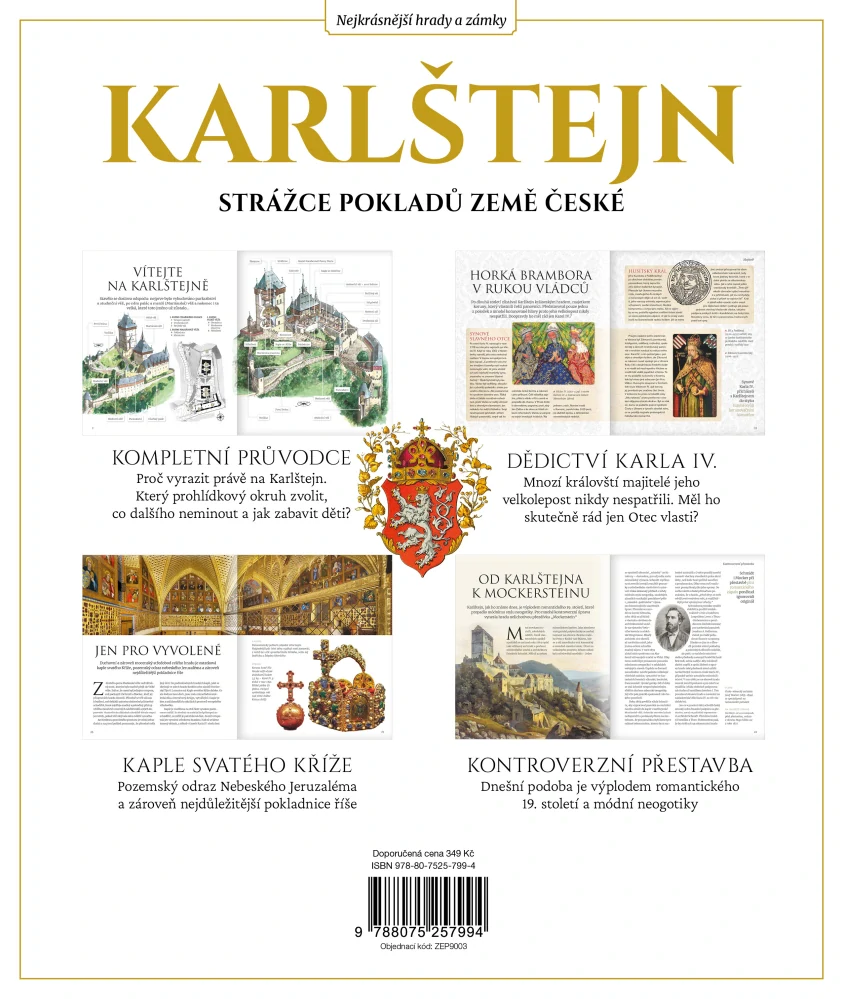 Komplet: Lednice, Český Krumlov, Hluboká, Telč, Karlštejn, Pernštejn, Bouzov, Trosky