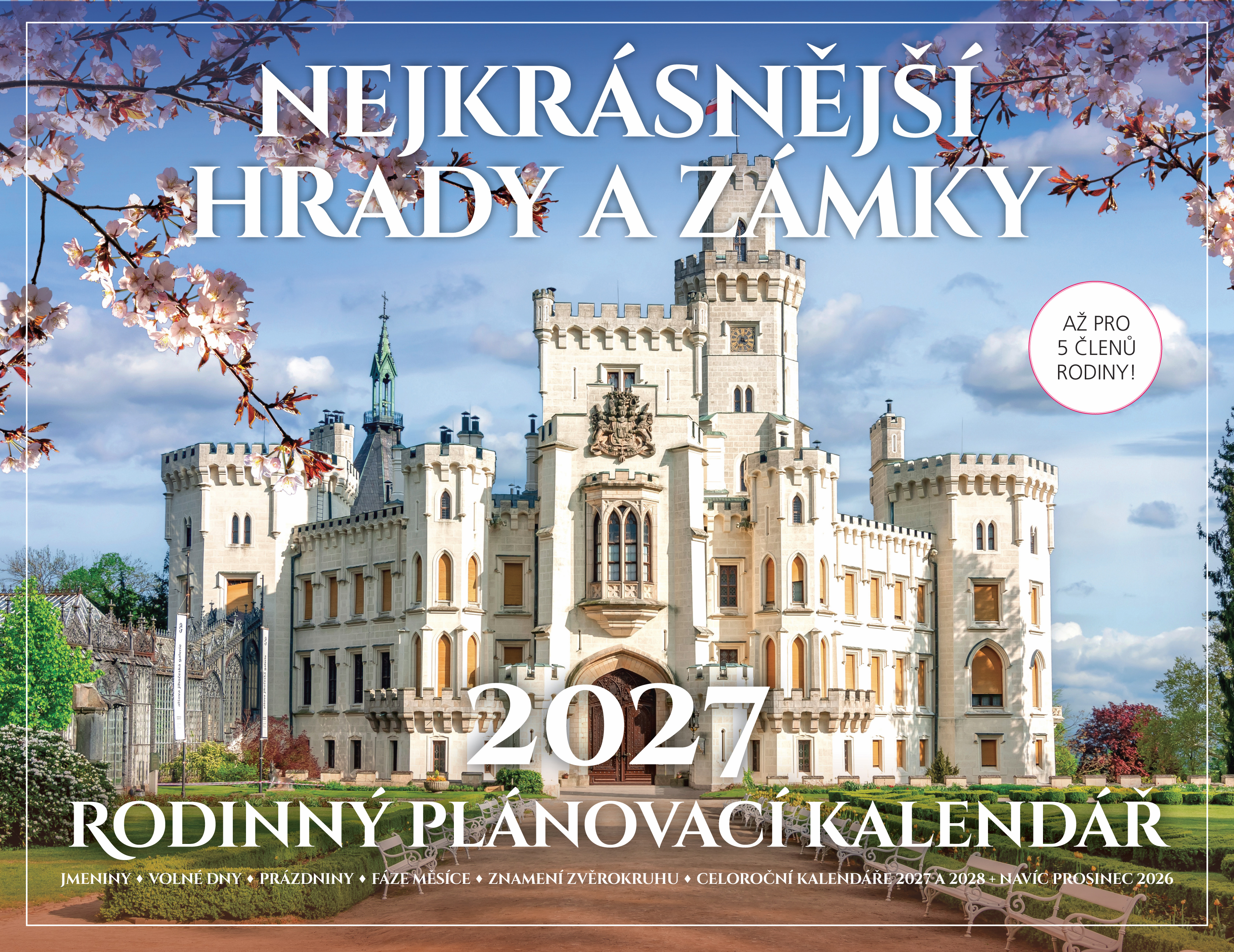 Rodinný plánovací kalendář na rok 2027 (Nejkrásnější hrady a zámky)