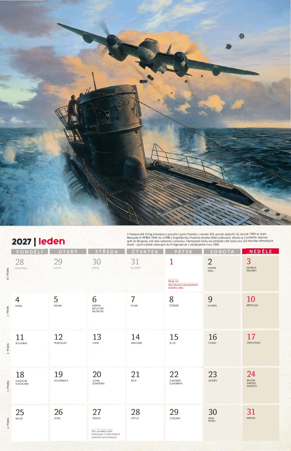 Nástěnný kalendář na rok 2027 (Military)