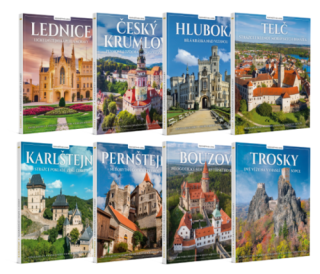 Komplet: Lednice, Český Krumlov, Hluboká, Telč, Karlštejn, Pernštejn, Bouzov, Trosky